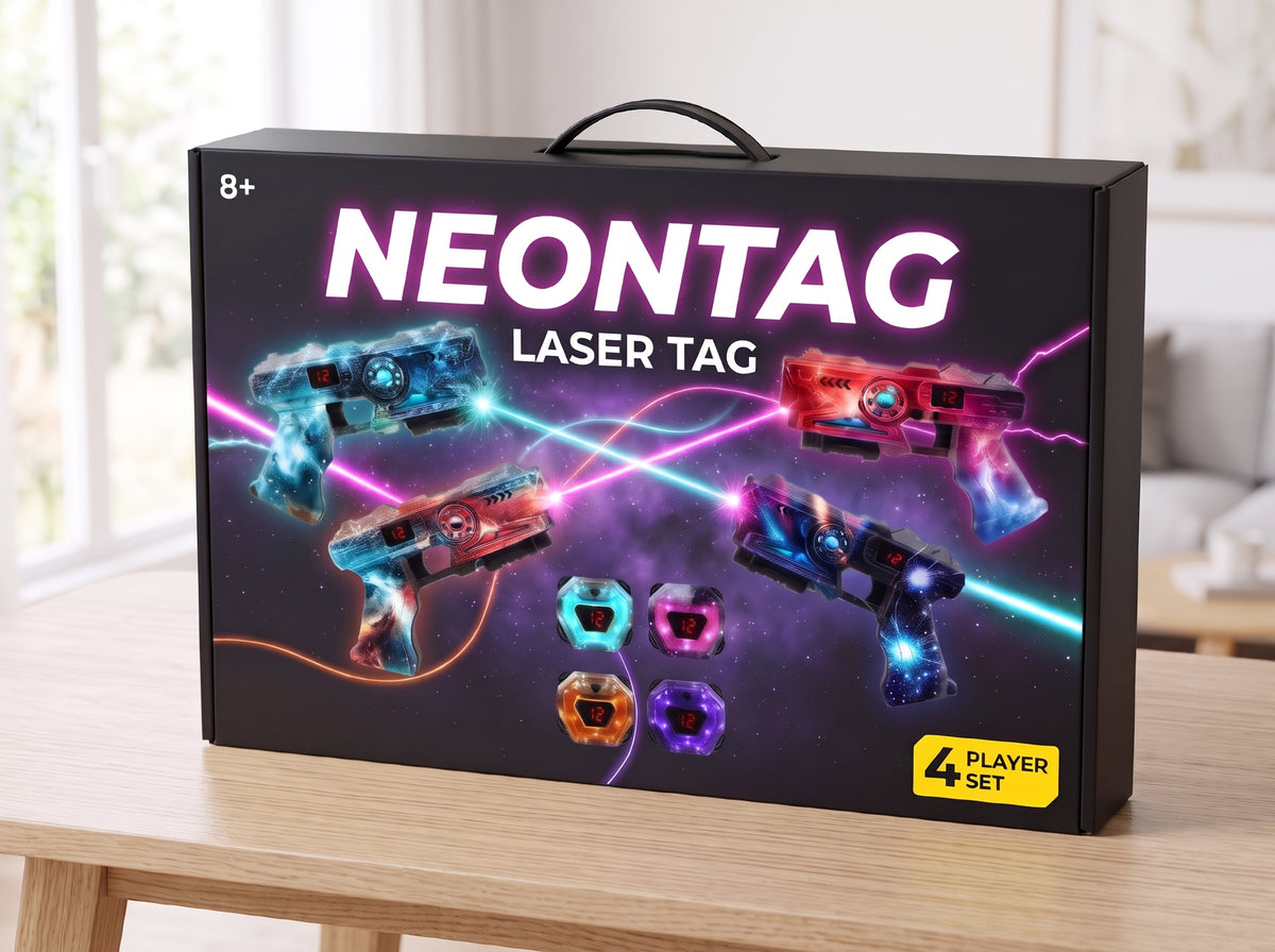 Neon Infrared Laser Tag Set with LED Vests · 2–12 Players
